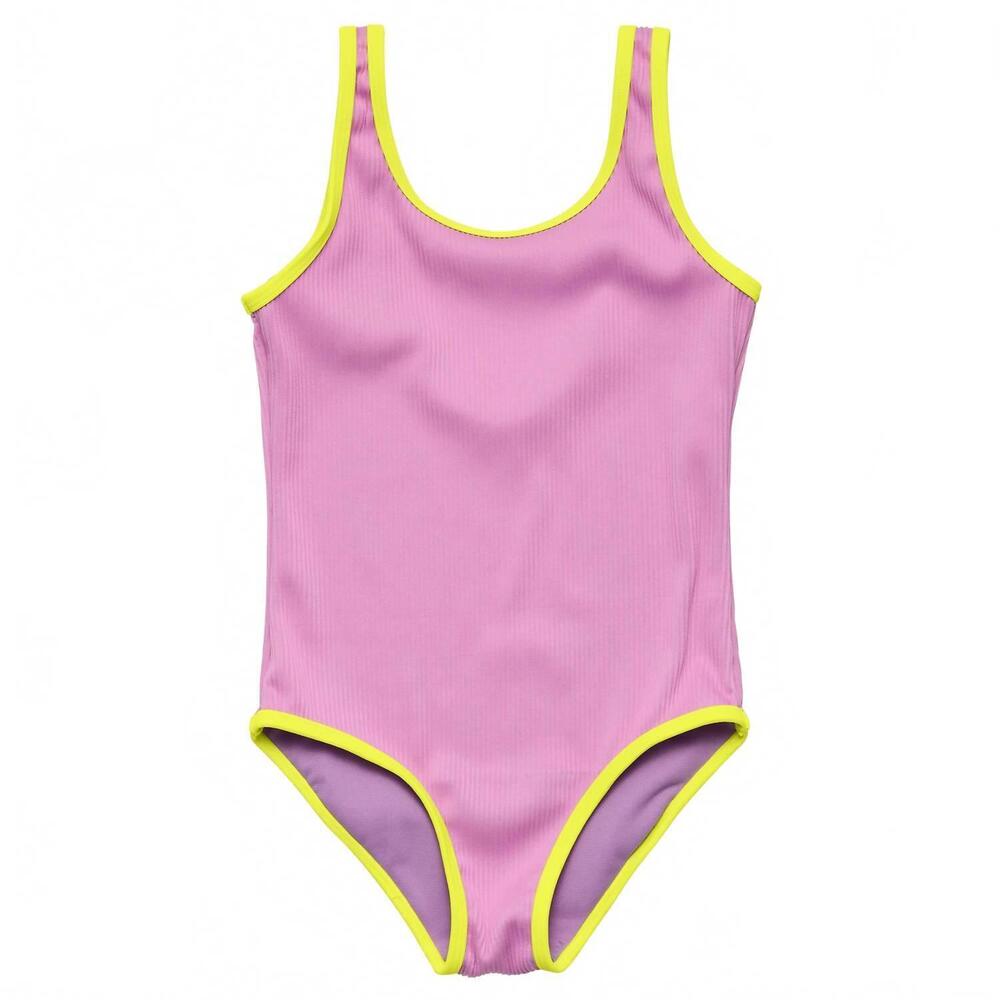 NEW SNAPPER ROCK kid's vacay pop recycled swimsuit in dusty rose